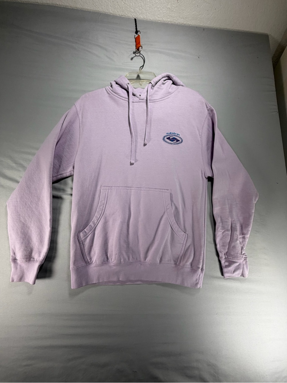 Quiksilver Mens Small Lavender Surf Logo Fleece Pullover Hoodie Sweatshirt